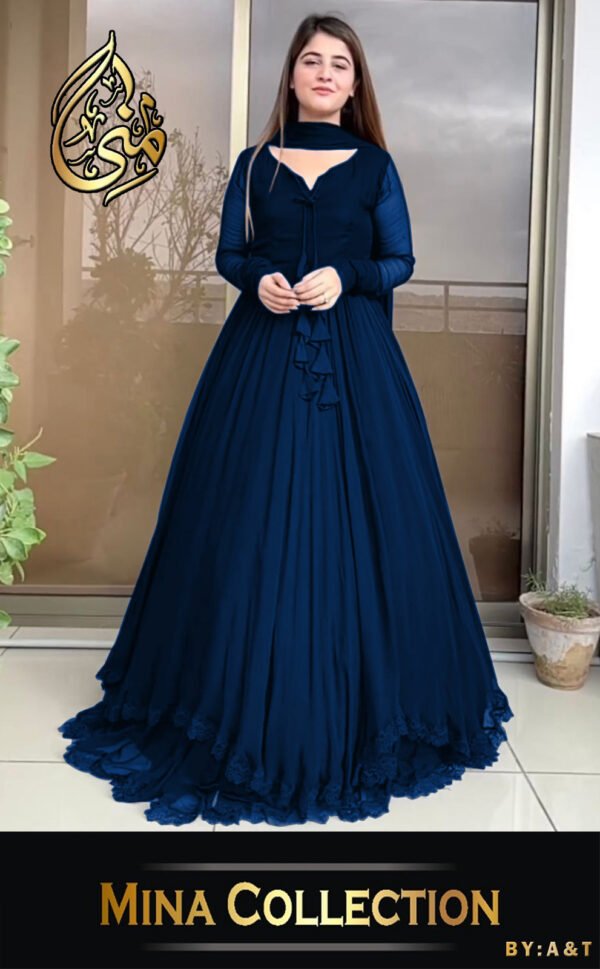 Long Flare Maxi With dupatta 3pcs (Copy) - Image 3