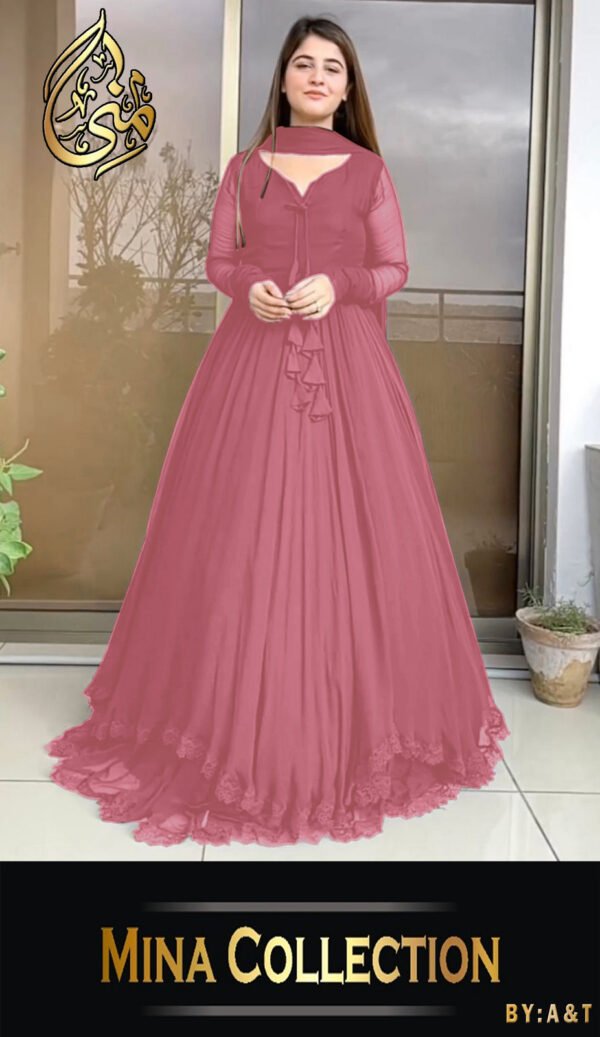 Long Flare Maxi With dupatta 3pcs - Image 4